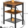 2 Bedside Tables, Side Table with Charging Station Image 8