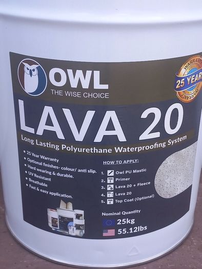 Lava 20  Liquid Rubber Waterproofing 25KG & lava 20 catalyst