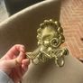 Matching brass bathroom soap dish and 3 piece hook Image 2