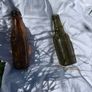 2  Vintage half pint glass Cork Advertising Bottles Image 9