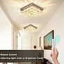 Ceiling Light Crystal Chandeliers Crystal LED Ceiling Light 11.8" Square Flush Mount Modern Chandelier Ceiling Lights Fixtures for Bedroom Dining Room Hallway Dimmable by Remote Control Image 5