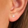 White Pearl Stud Earrings Image 8
