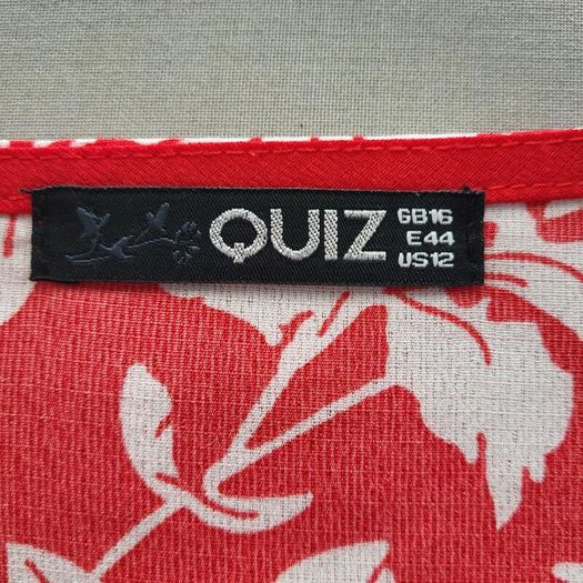 Quiz red & white dress, Size 16