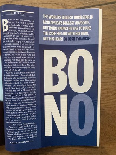 U2 - Time Magazine March 4 2002 Can Bono Save the World