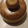 Wooden round small shape box with lid / trinket a bit heavy could be used as pepper Wight. Image 2