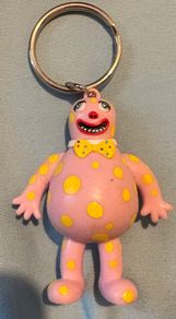 Vintage Retro Keyring Key RING Plastic Mr Blobby TV Show Noel Edmunds Blooby