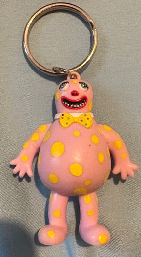 Vintage Retro Keyring Key RING Plastic Mr Blobby TV Show Noel Edmunds Blooby