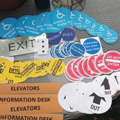 Hospitality signs and stickers, all new, D18 post 6e