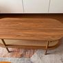 Wooden coffee table with rattan Image 2