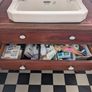 Vintage mahogany vanity and sink Image 5