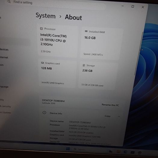 Dell Latitude 3510 | Intel Core i3-10110U | 16GB RAM | 256GB M.2 SSD | 15.6" Full HD Laptop
