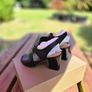 Bruno Premi Black Leather Heeled Sandals, Size EU37, UK4, AV Image 9