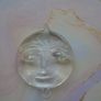 Handblown glass Moon ornament, Craft supplies, Suncatcher supplies. Glass moon, Hanging ornament Image 3