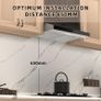 60cm Cooker Hood, 3 Speed Extractor Fan with Touch Control, LED Light, Carbon Filter, Wall or Under Cabinet Mounted Kitchen Extractor Hood, Recirculation & Duct Modes Image 4