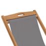 Folding Beach Chair Solid Teak Wood Grey Image 6