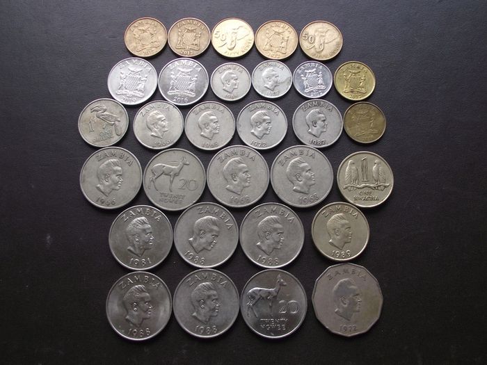 A Lot of 219 grams of coins from Zambia (1966-2019)