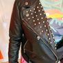 black leather jacket with studs Image 4