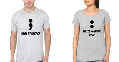 Our Stories Will Never End Love Couple T-shirts Great Gift Present For Valentines Day Idea