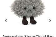 New JELLYCAT Amuseables Storm Cloud Bag Charm