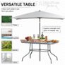 Aquatex Glass Garden Table Curved Metal Frame Parasol Hole 4 Legs Outdoor (FREE POSTAGE) Image 3