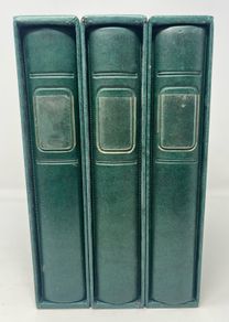 3 X LIndner 13-ring Gren padded ring binder made of high quality leatherette material with 15 pages suitable for postcards/ notes/ stock card. Album size 200 x 235 mm. Lindner Mufti-Collect. Pack of 10. No 1330 .1 pockets per side. (Stamp Accessories)