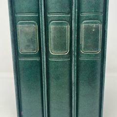 3 X LIndner 13-ring Green padded ring binder made of high quality leatherette material with 15 pages suitable for postcards/ notes/ stock card (Stamp Accessories). Album size 200 x 235 mm. Lindner Mufti-Collect. Pack of 10. No 1330 .1 pockets per side.