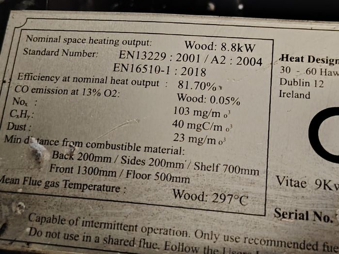Heat Design Vitae 9kw cassette, fireplace, wood