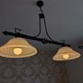 Twin ceiling lamps with frosted glass bell shades Image 3