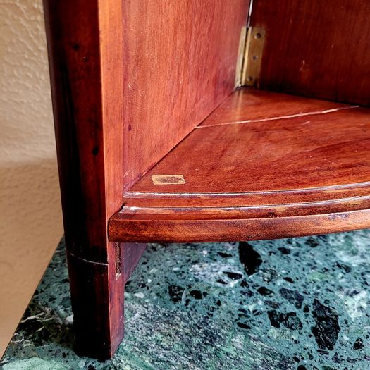 Antique Japanese inlaid & laquered with mother of pearl detail 3 tier corner shelf