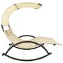 Double Sun Lounger with Canopy Textilene Cream Image 6