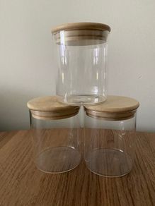 Glass Storage Jars with Lids (3 Pieces)