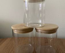 Glass Storage Jars with Lids (3 Pieces)
