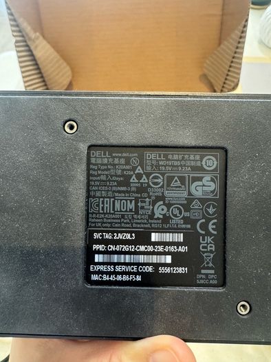 Dell docking station WD19TBS