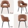 Set of 2  Dining Chairs Velvet or PU Leather with Open Back & Armrests Image 2