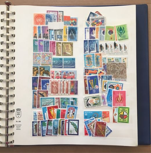 1951-1980s United Nations Stamp Collection Mint Never Hinged (MNH) in Lindner Pages housed in album (60 images showing contents)