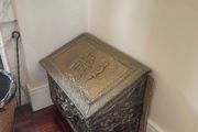 Vintage Brass Fireplace Kindling Box