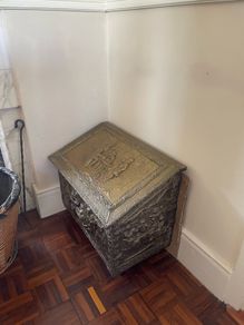 Vintage Brass Fireplace Kindling Box