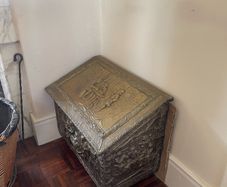 Vintage Brass Fireplace Kindling Box