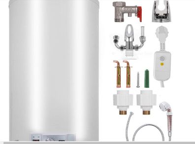 FlowerW Electric Water Heater 80L Temperature Setting Range Water Pressure with Tank Water Heater for Kitchen Bathroom