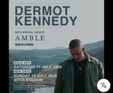 2x Dermot Kennedy standing tickets Sunday 12th July