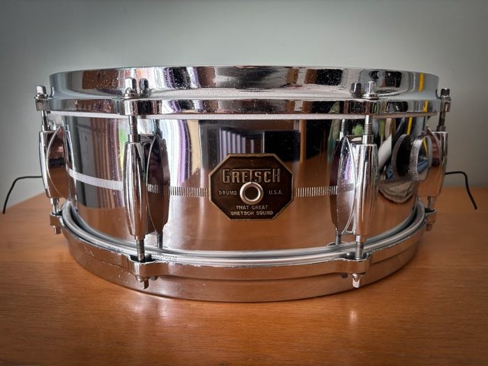 Gretsch 4160 Chrome Over Brass Snare Drum 14 x 5 1970s