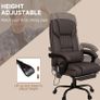 6-Point Massage Office Chair, PU Leather Desk Chair with Adjustable Height and Footrest for Home Office, Brown Image 8