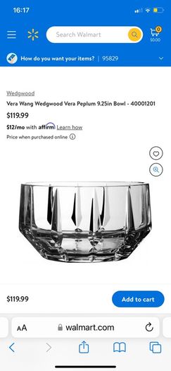 Vera wang crystal bowl BNIB