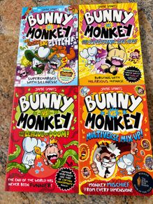 Bunny Vs Monkey books series (x4) - BRAND NEW