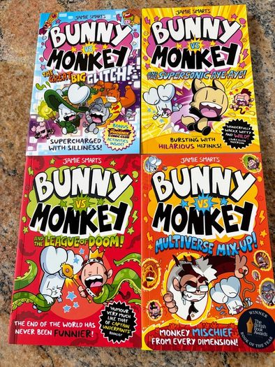 Bunny Vs Monkey books series (x4) - BRAND NEW