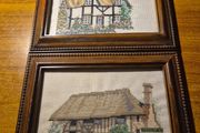 2 Crochet Country House Pictures in Frames
