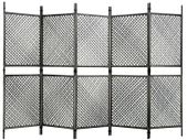 5-Panel Room Divider Poly Rattan Anthracite 300x200 cm
