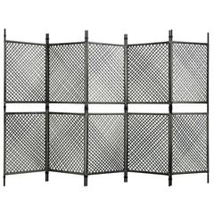 5-Panel Room Divider Poly Rattan Anthracite 300x200 cm