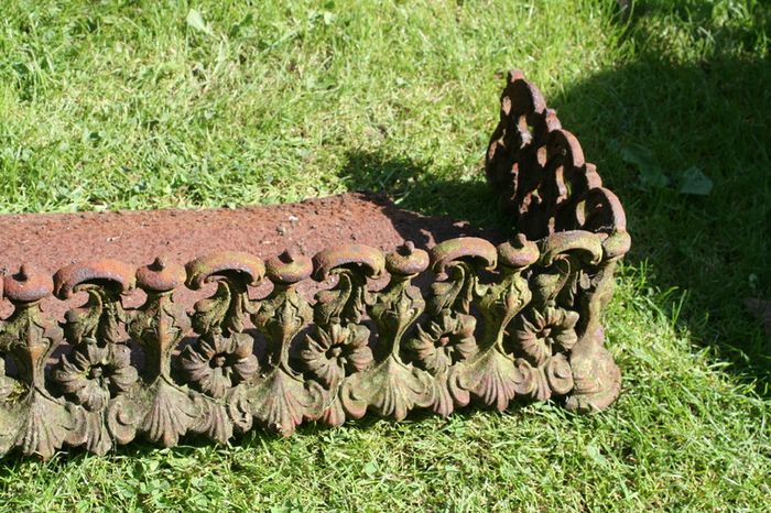 Antique Cast Iron Fire Fret Guard Front bars Fireplace grate 44" x 10"