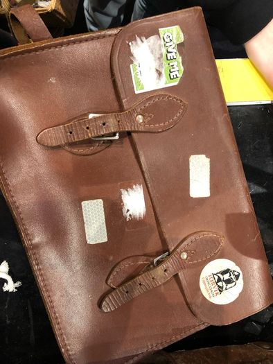 school bag leather Vintage